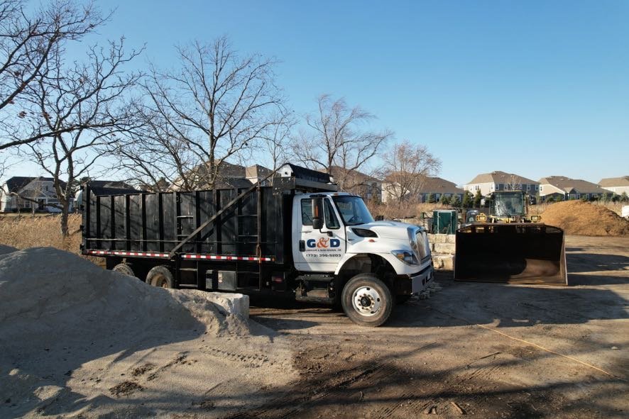 G&D Materials six-wheeler delivery truck serving Lake County IL