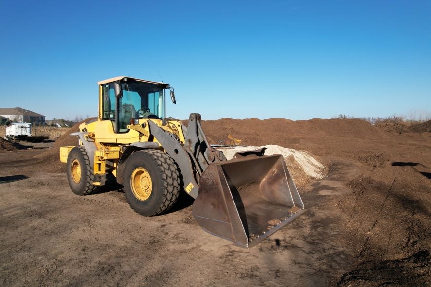 Front loader at G&D Materials mulch yard