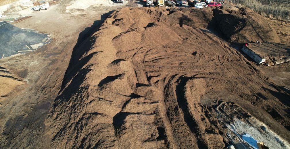 Triple ground mulch ready for delivery at G&D Materials Lake County